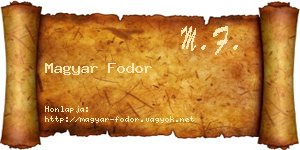 Magyar Fodor névjegykártya