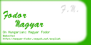 fodor magyar business card